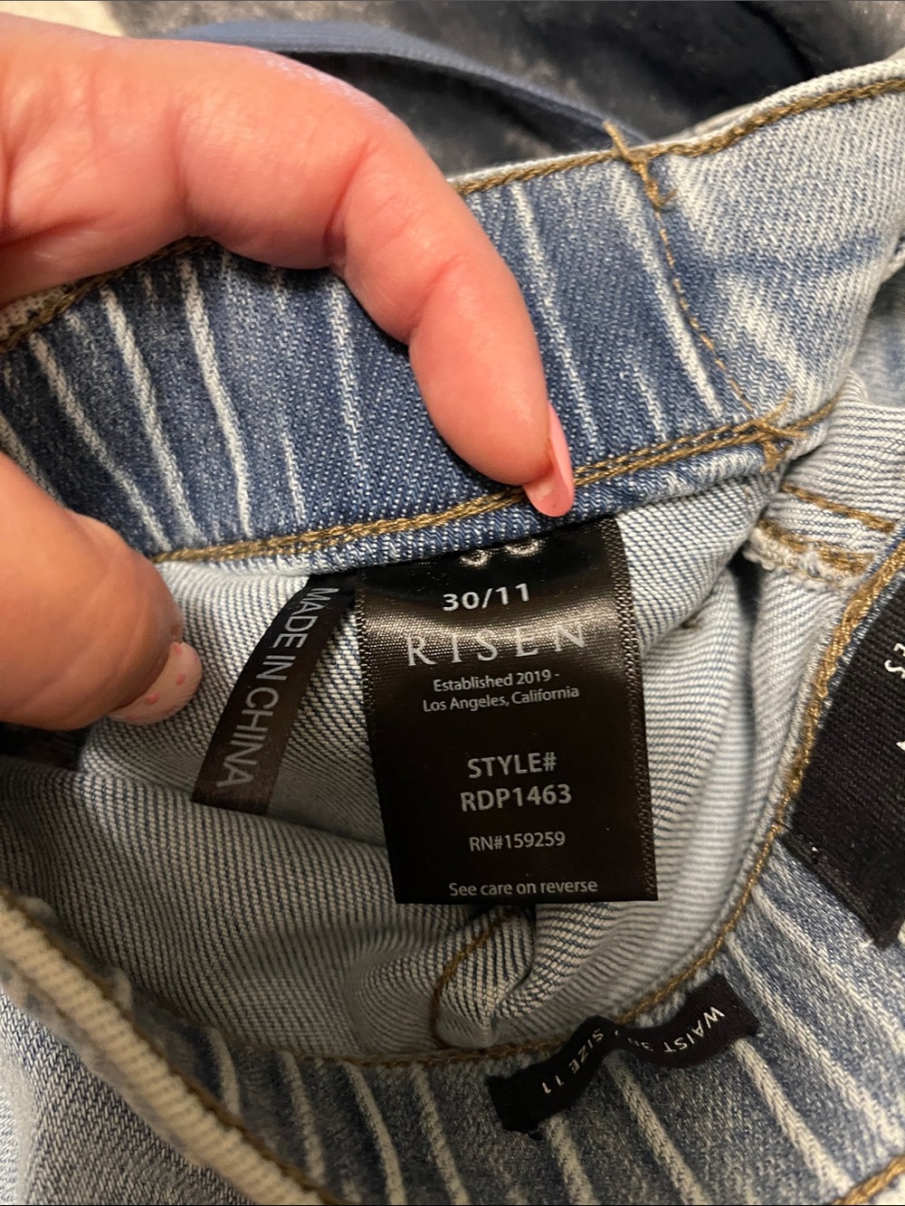 Light Wash Denim Jogger Pants - Front Patch Pockets - Picture 3 of 3